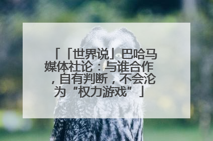 「世界说」巴哈马媒体社论：与谁合作，自有判断，不会沦为“权力游戏”
