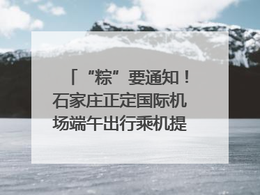 “粽”要通知！石家庄正定国际机场端午出行乘机提示，快来get