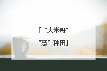 “大米哥”“慧”种田