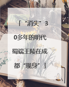 “消失”30多年的明代蜀端王陵在成都“现身”