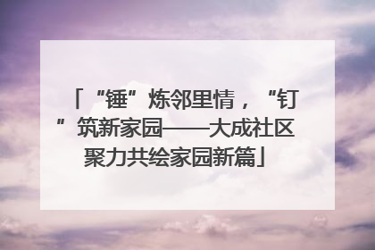 “锤”炼邻里情，“钉”筑新家园——大成社区聚力共绘家园新篇