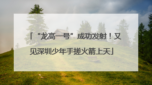 “龙高一号”成功发射！又见深圳少年手搓火箭上天