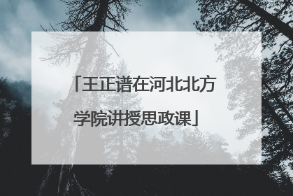 王正谱在河北北方学院讲授思政课