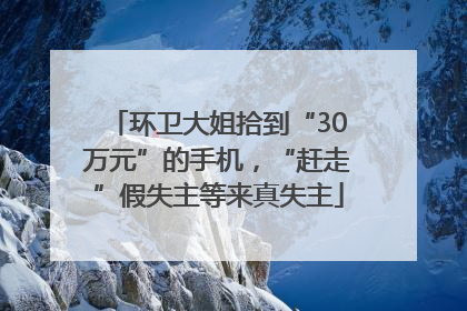 环卫大姐拾到“30万元”的手机，“赶走”假失主等来真失主