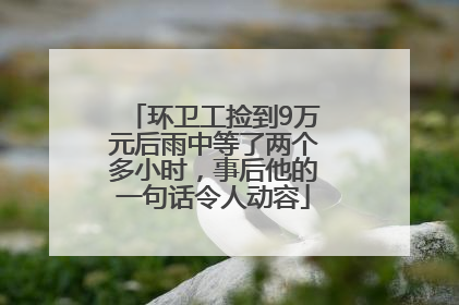 环卫工捡到9万元后雨中等了两个多小时，事后他的一句话令人动容