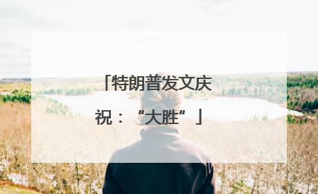 特朗普发文庆祝：“大胜”