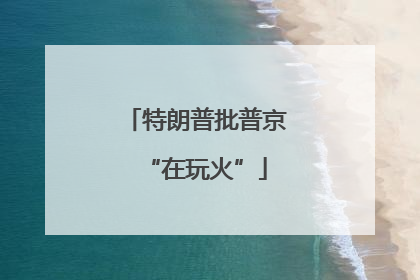 特朗普批普京“在玩火”