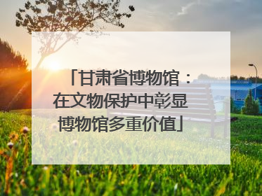 甘肃省博物馆：在文物保护中彰显博物馆多重价值