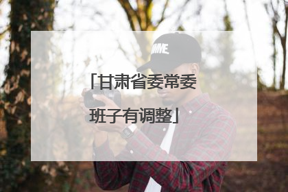 甘肃省委常委班子有调整