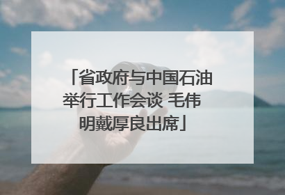 省政府与中国石油举行工作会谈 毛伟明戴厚良出席