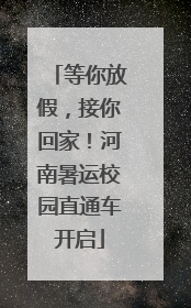 等你放假，接你回家！河南暑运校园直通车开启