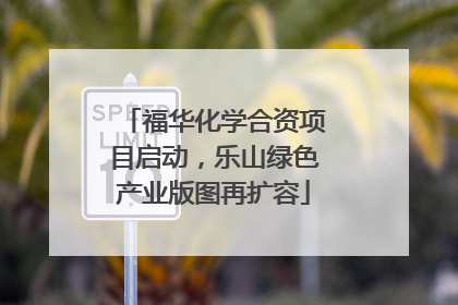 福华化学合资项目启动，乐山绿色产业版图再扩容