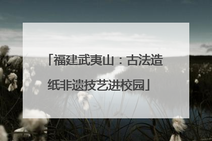 福建武夷山：古法造纸非遗技艺进校园