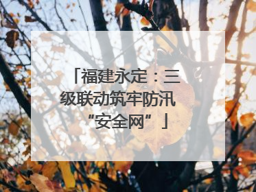 福建永定：三级联动筑牢防汛“安全网”