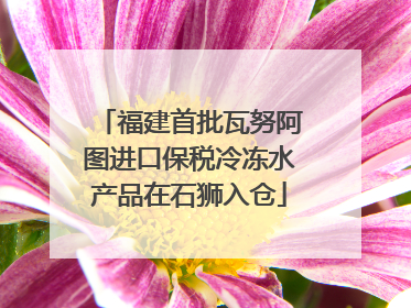 福建首批瓦努阿图进口保税冷冻水产品在石狮入仓