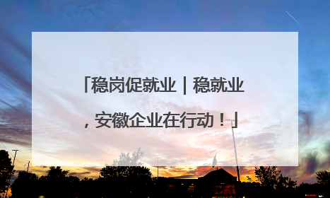 稳岗促就业｜稳就业，安徽企业在行动！
