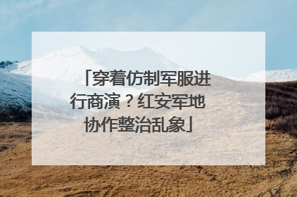 穿着仿制军服进行商演？红安军地协作整治乱象