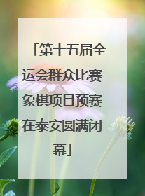 第十五届全运会群众比赛象棋项目预赛在泰安圆满闭幕