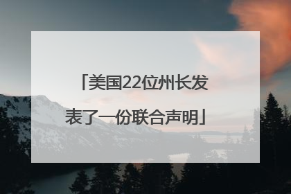 美国22位州长发表了一份联合声明
