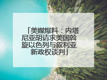 美媒爆料：内塔尼亚胡请求美国斡旋以色列与叙利亚新政权谈判