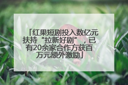 红果短剧投入数亿元扶持“拉新好剧”，已有20余家合作方获百万元额外激励