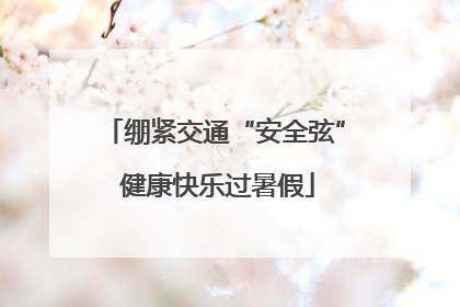 绷紧交通“安全弦” 健康快乐过暑假