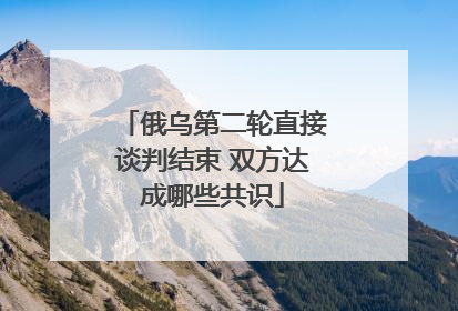 俄乌第二轮直接谈判结束 双方达成哪些共识