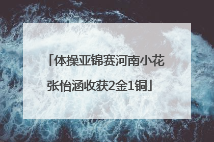 体操亚锦赛河南小花张怡涵收获2金1铜