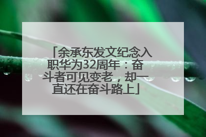 余承东发文纪念入职华为32周年：奋斗者可见变老，却一直还在奋斗路上