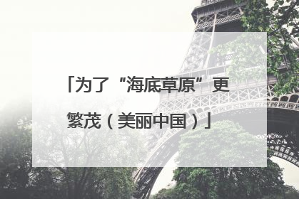 为了“海底草原”更繁茂（美丽中国）