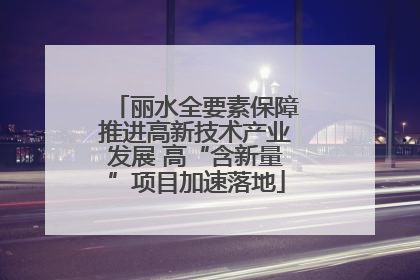 丽水全要素保障推进高新技术产业发展 高“含新量”项目加速落地