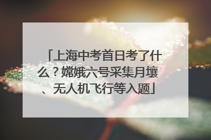 上海中考首日考了什么？嫦娥六号采集月壤、无人机飞行等入题