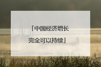 中国经济增长完全可以持续