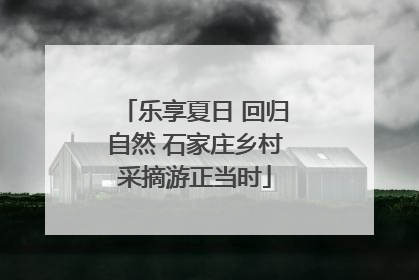 乐享夏日 回归自然 石家庄乡村采摘游正当时