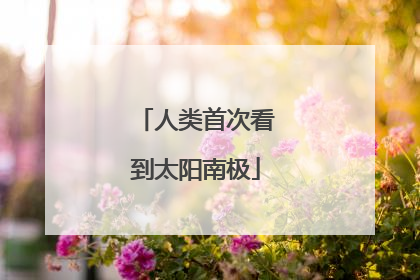 人类首次看到太阳南极