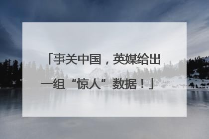 事关中国，英媒给出一组“惊人”数据！