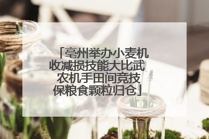 亳州举办小麦机收减损技能大比武 农机手田间竞技保粮食颗粒归仓