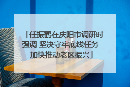 任振鹤在庆阳市调研时强调 坚决守牢底线任务 加快推动老区振兴