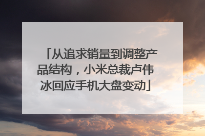 从追求销量到调整产品结构，小米总裁卢伟冰回应手机大盘变动