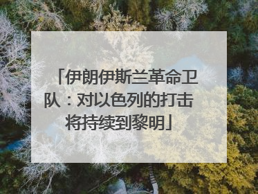 伊朗伊斯兰革命卫队：对以色列的打击将持续到黎明
