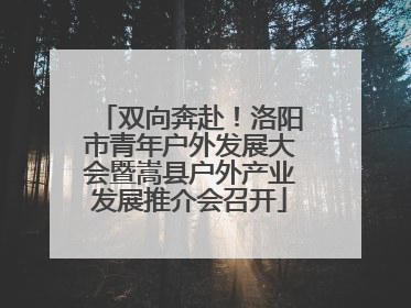 双向奔赴！洛阳市青年户外发展大会暨嵩县户外产业发展推介会召开