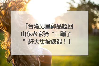 台湾男星郭品超回山东老家骑“三蹦子”赶大集被偶遇！