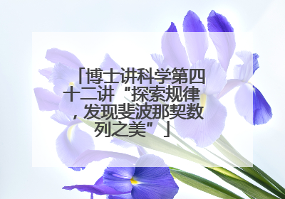 博士讲科学第四十二讲“探索规律，发现斐波那契数列之美”