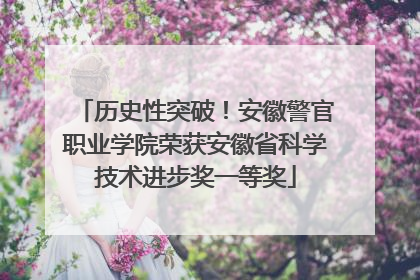 历史性突破！安徽警官职业学院荣获安徽省科学技术进步奖一等奖