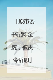 原市委书记陈金虎，被责令辞职