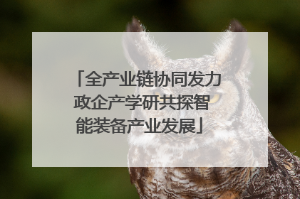 全产业链协同发力 政企产学研共探智能装备产业发展