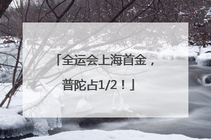 全运会上海首金，普陀占1/2！