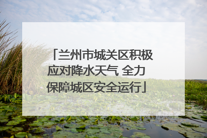 兰州市城关区积极应对降水天气 全力保障城区安全运行