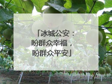 冰城公安：盼群众幸福，盼群众平安