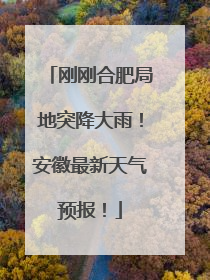 刚刚合肥局地突降大雨！安徽最新天气预报！